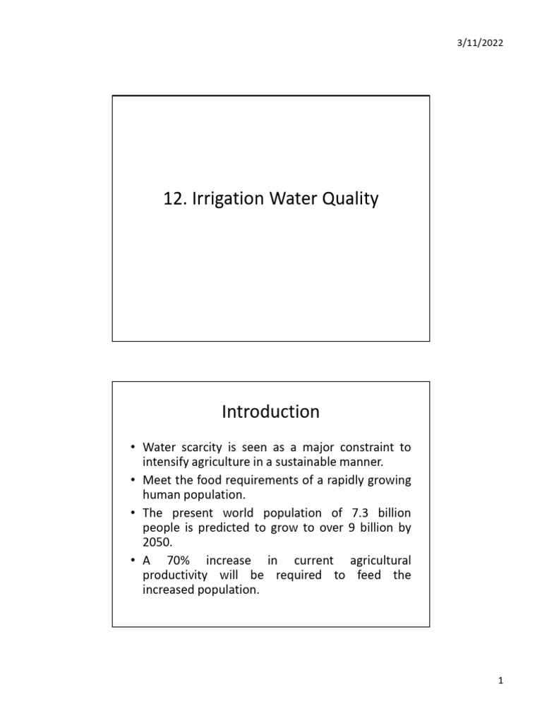 Irrigation Water Quality and Salinity Issues | PDF | Soil | Salt ...