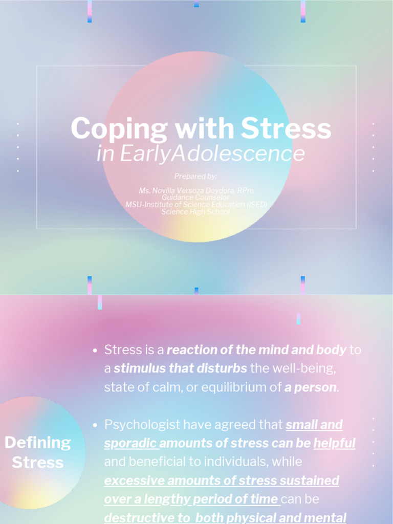 Coping with Stress in Adolescence | PDF | Stress (Biology) | Stress ...