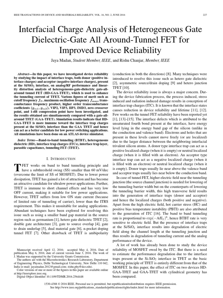 Interfacial Charge Analysis of Heterogeneous Gate Dielectric-Gate All ...