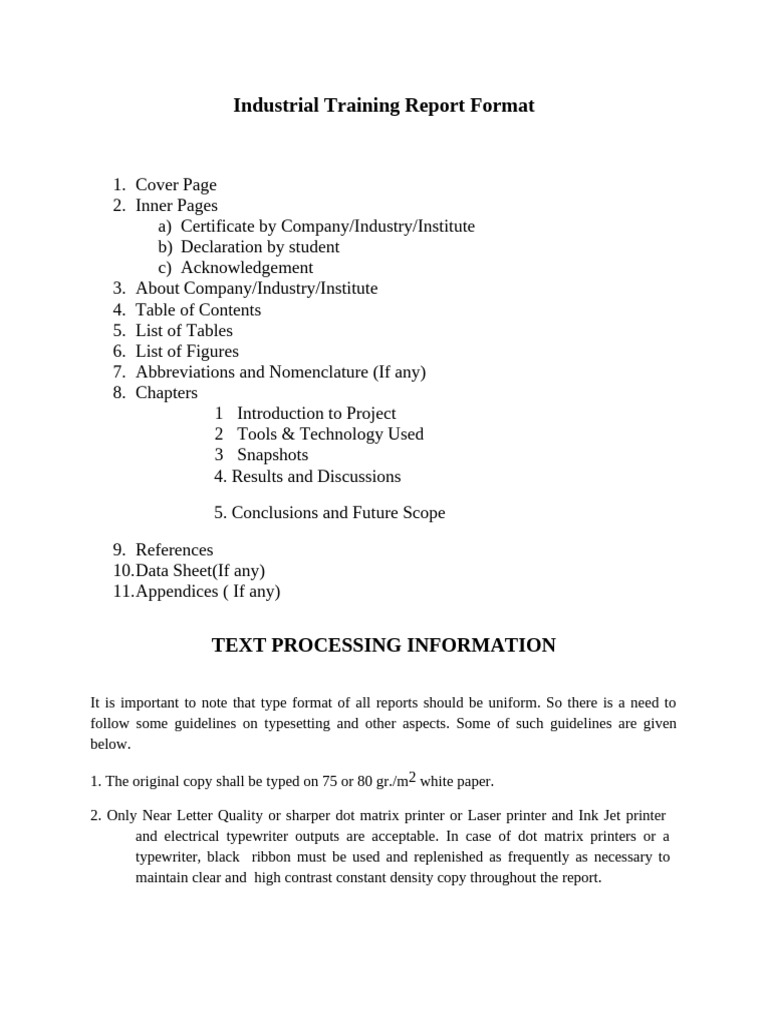 Industrial Training Report Guidelines | PDF | Printer (Computing ...