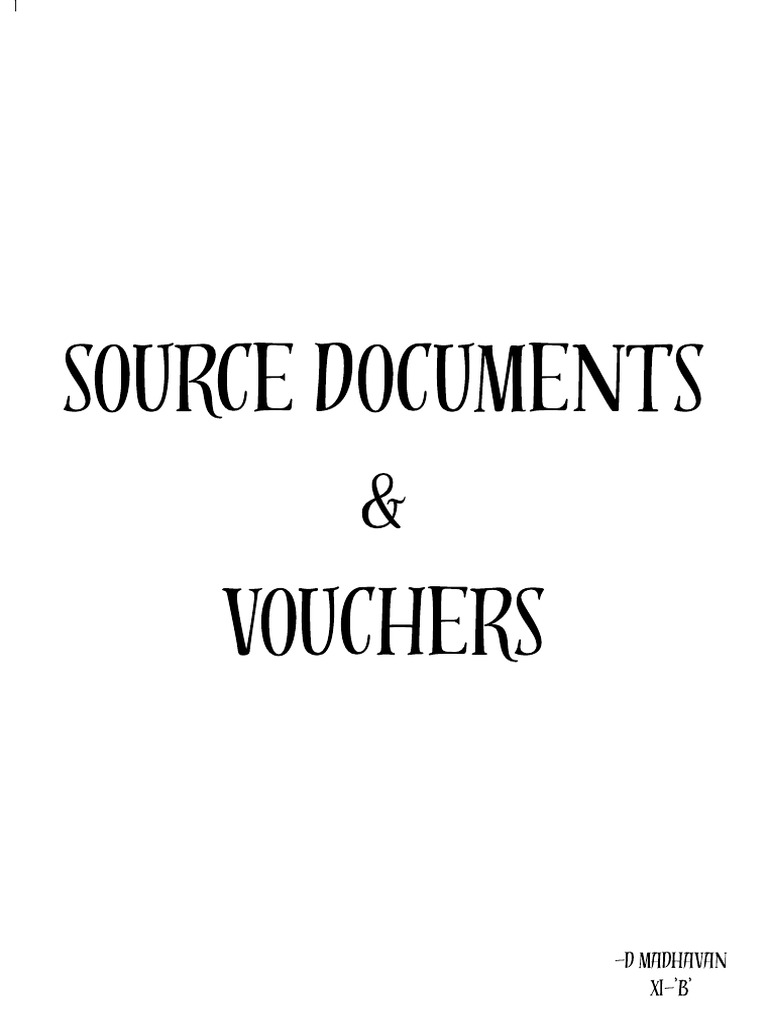 Source Documents and Vouchers | PDF | Cheque | Debits And Credits
