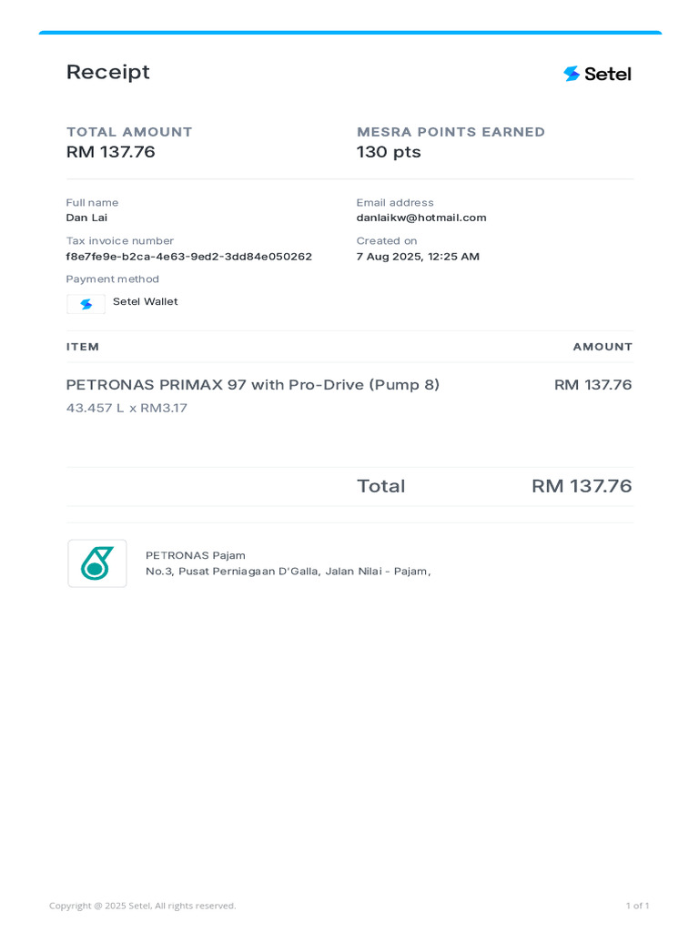 Setel Receipt 20250807 002730 | PDF