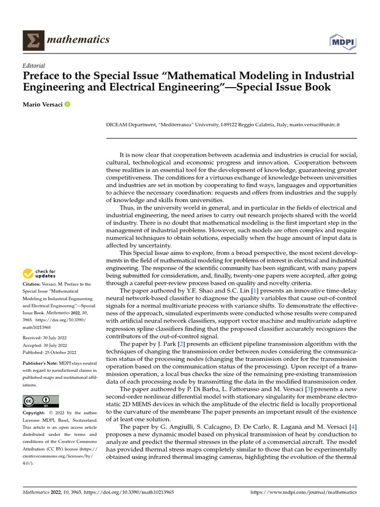 Mathematical Modeling in Engineering | PDF | Mathematical Model ...