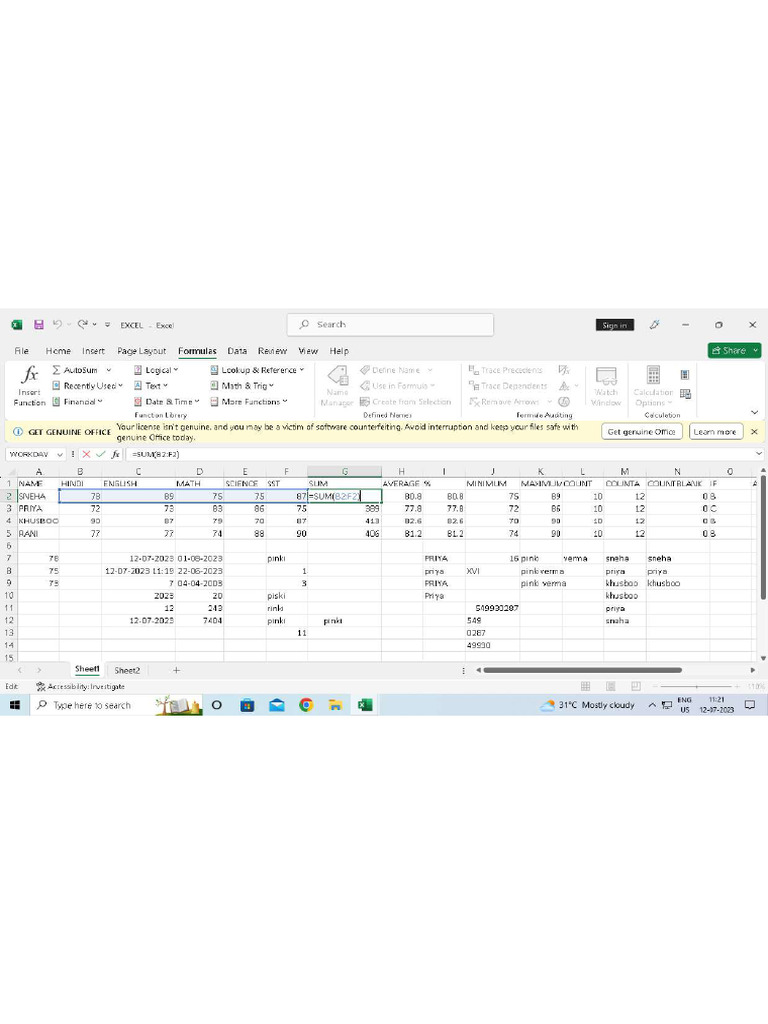 Computer Formulas | PDF