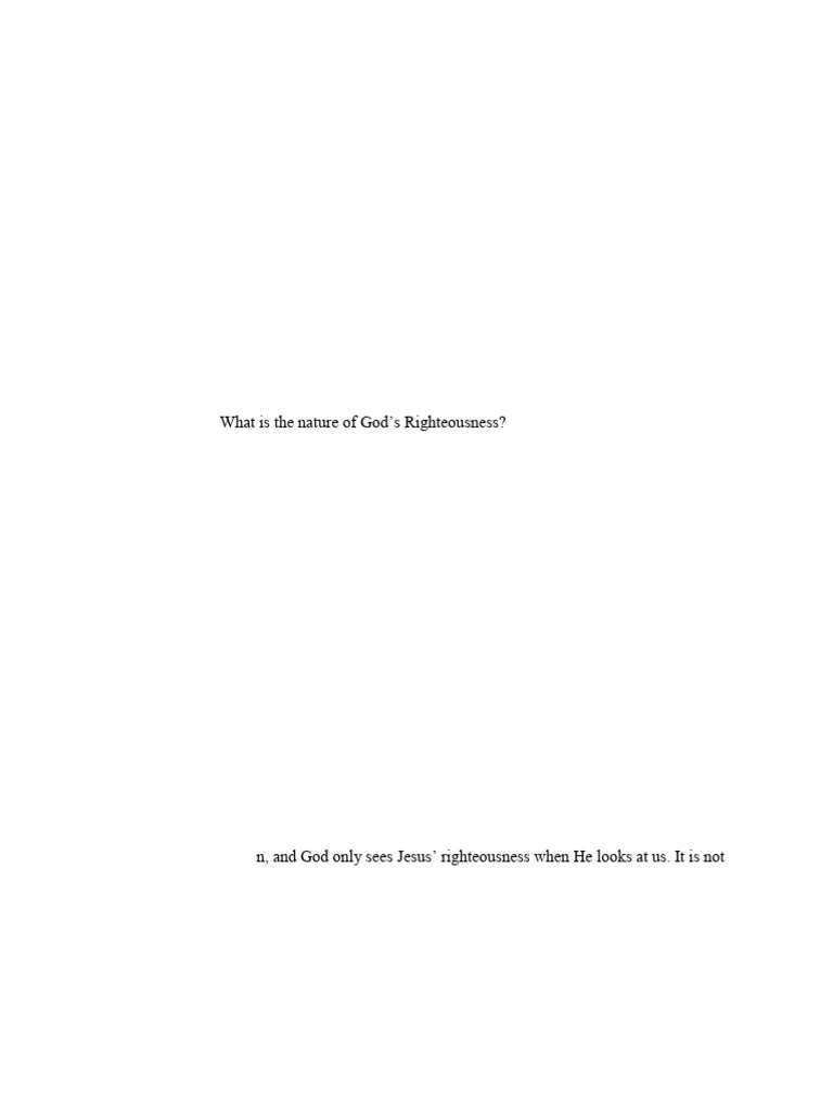 Sermon - Romans 3 31-31 Understanding The Righteousness of God | PDF ...