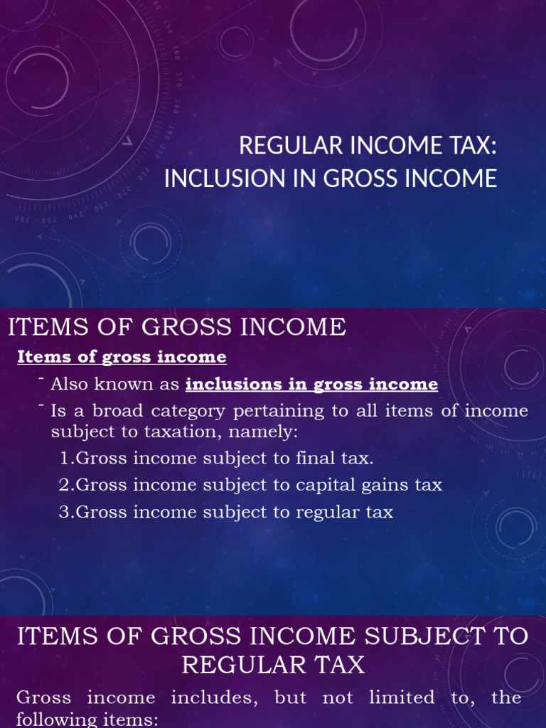 Understanding Regular Income Tax Inclusions | PDF | Tax Deduction ...
