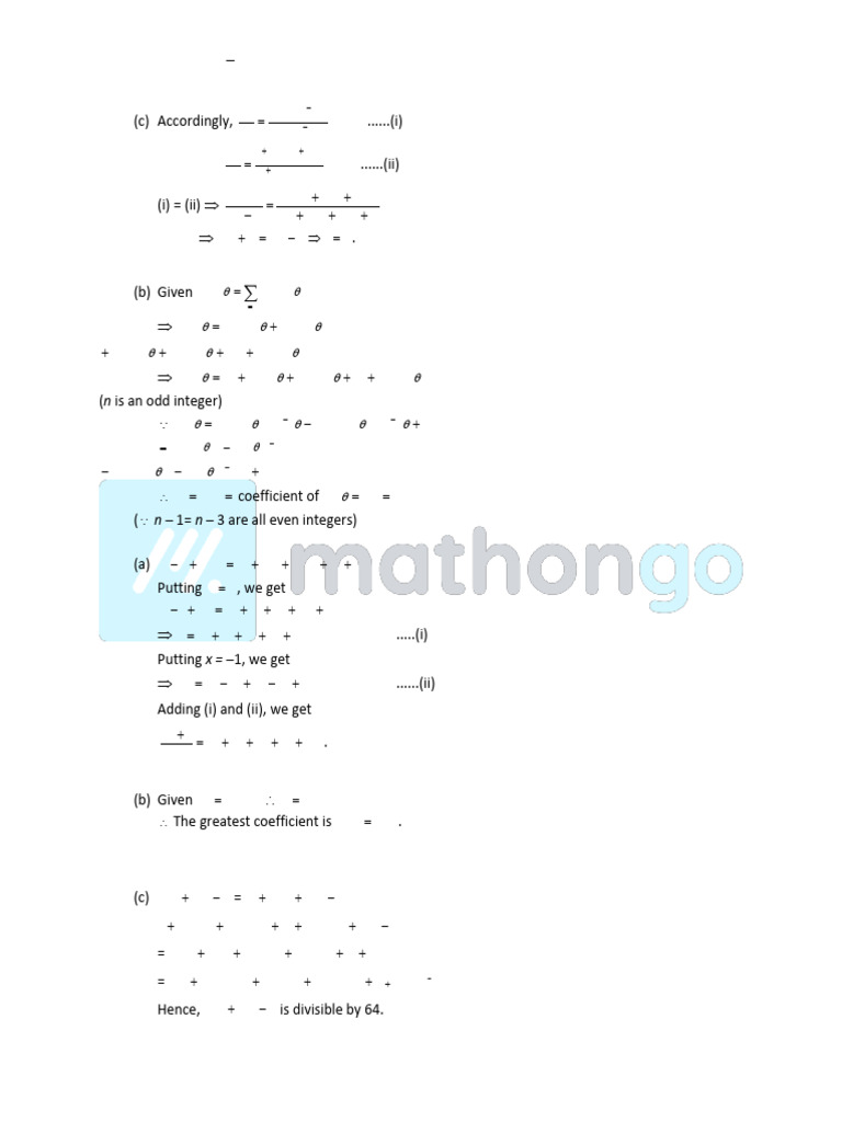 Binomial Theorem Assignment Answers Key | PDF | Chess Theory | Chess