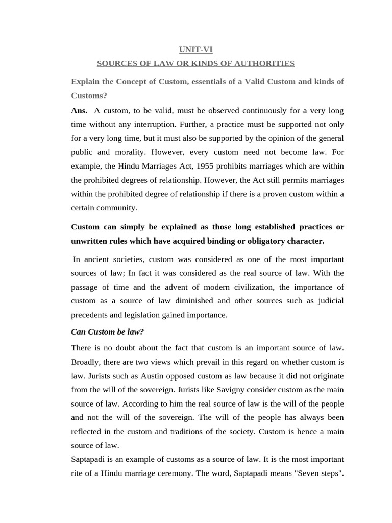 Understanding Custom as Law in India | PDF | Precedent | Sources Of Law