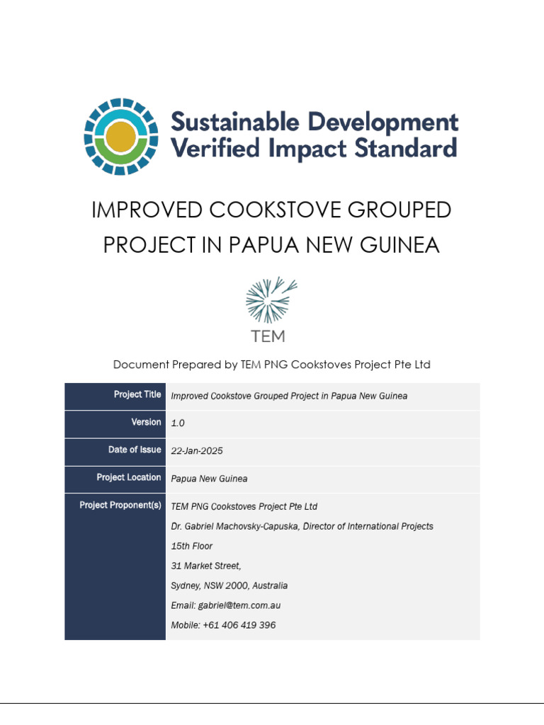 Improved Cookstove Project in PNG | PDF | Employment | Natural Environment