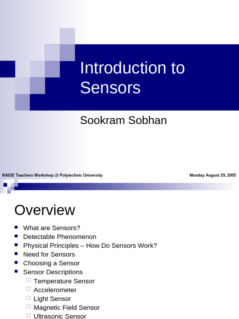 Types of Sensors Overview | PDF | Infrared | Sensor