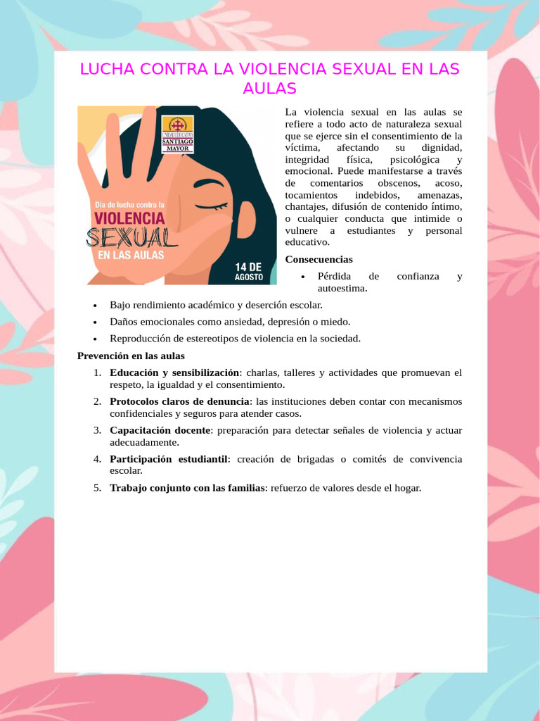 Lucha contra la violencia sexual escolar | PDF