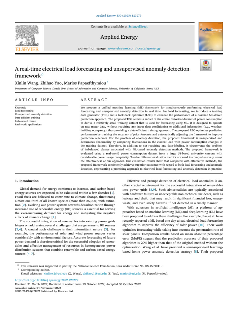 Real-Time Electrical Load Forecasting Framework | PDF | Machine ...
