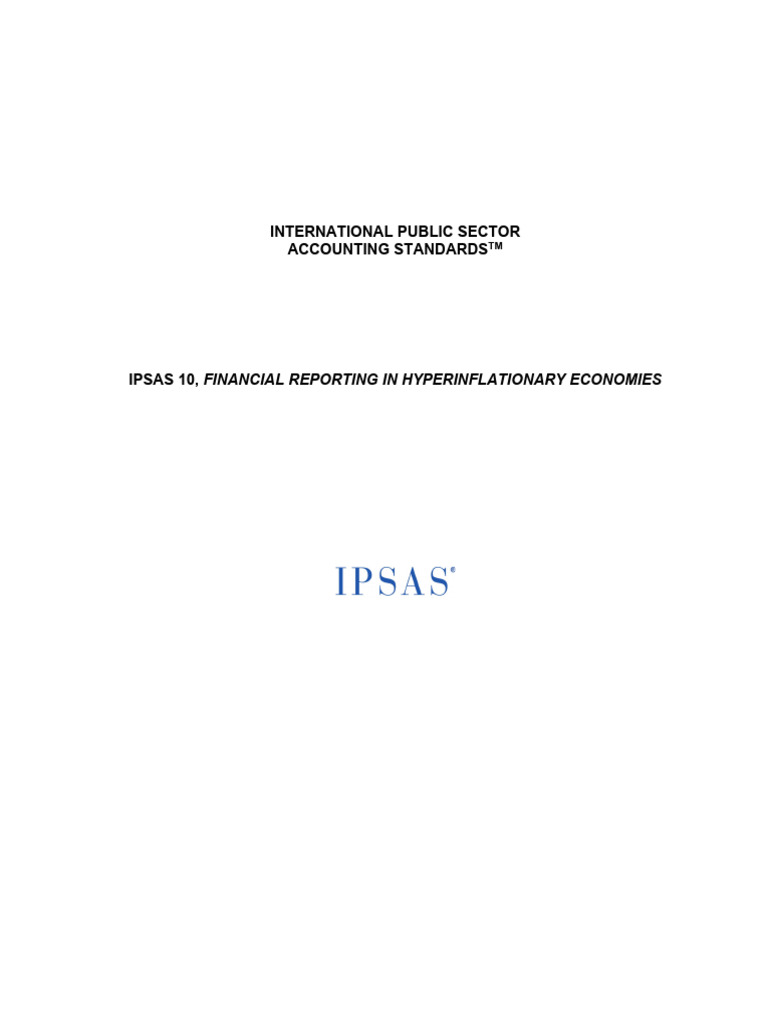 IPSAS 10: Reporting in Hyperinflation | PDF | Historical Cost ...
