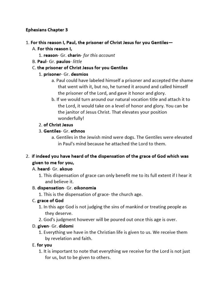 Understanding Ephesians Chapter 3 | PDF | Jesus | Paul The Apostle