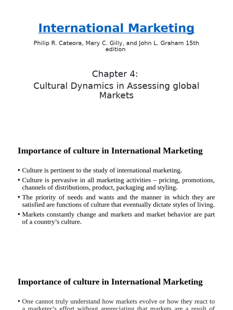 Cultural Dynamics in Global Marketing | PDF | Value (Ethics) | Marketing