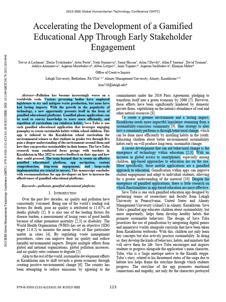 Accelerating The Development of A Gamified Educational App Through ...