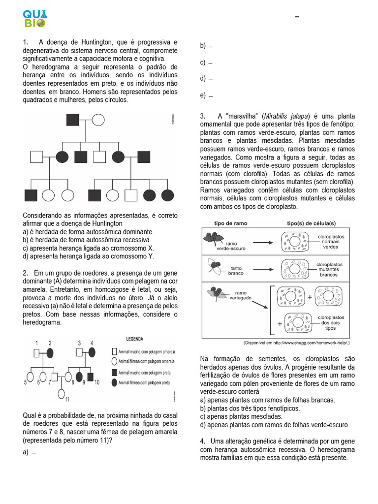 Herança Genética e Mendel | PDF | Dominância (genética) | Alelo
