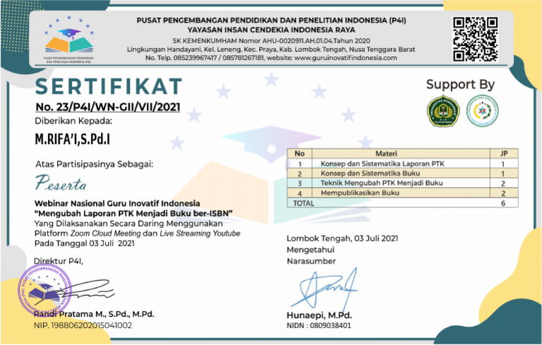 Guru Inovatif - M.rifa'i, S.pd.I | PDF
