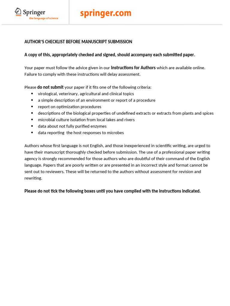 Author Checklist | PDF | Abstract (Summary)