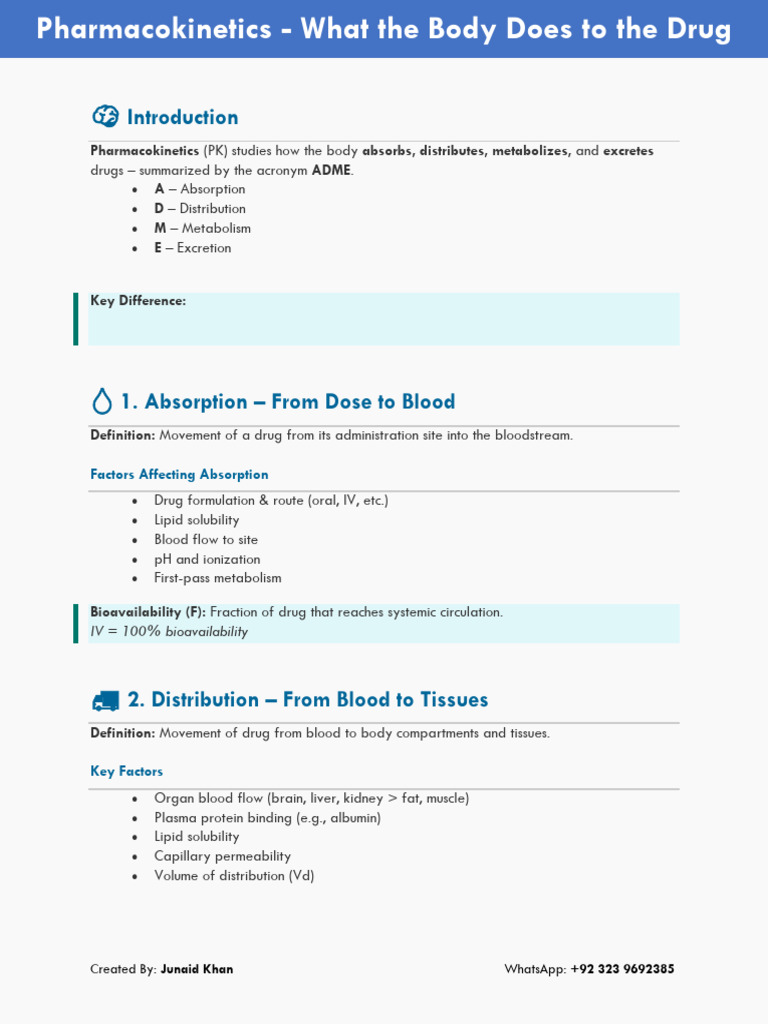 Understanding Pharmacokinetics: ADME Explained | PDF | Pharmacokinetics ...