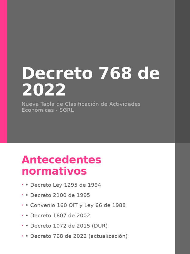 Actualización del Decreto 768 de 2022 | PDF