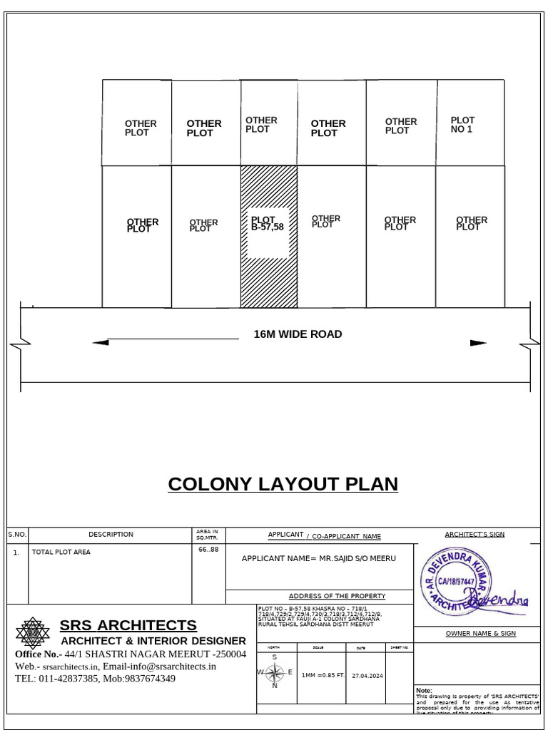 Colony Layout Plan for Plot B-57,58 | PDF