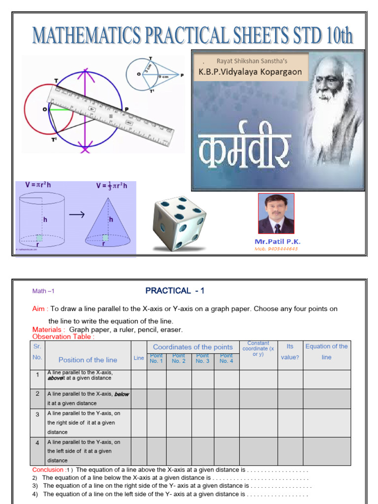 10th Maths Practical Semi | PDF | Cartesian Coordinate System ...