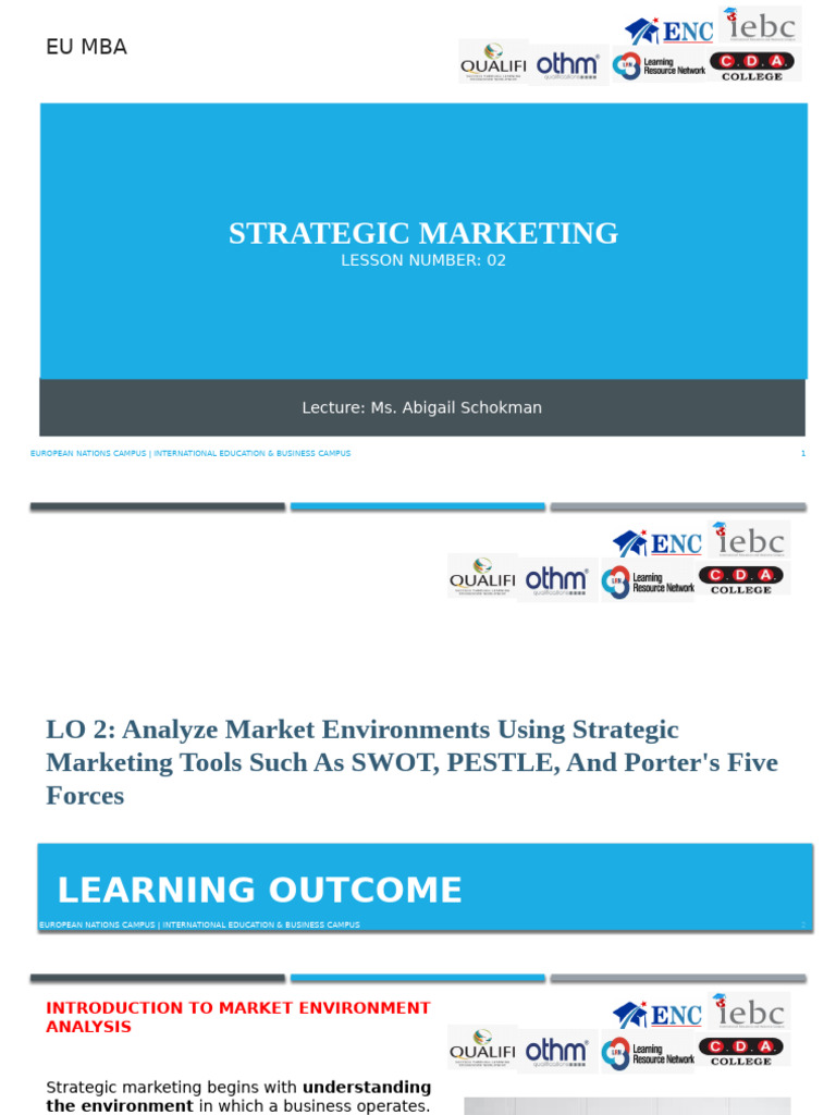 EU MBA - Strategic Marketing - LN2 | PDF | Swot Analysis | Marketing ...