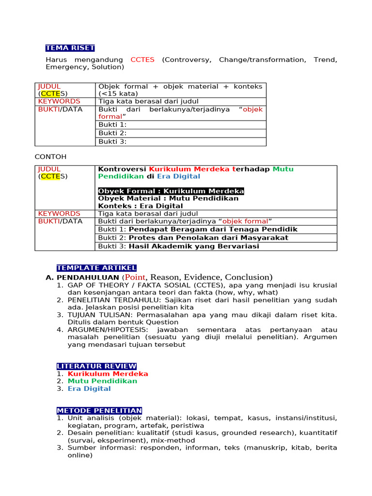 Tema Riset Jurnal | PDF