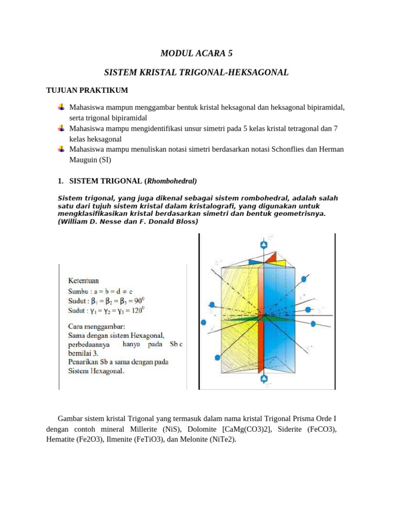Sistem Kristal Trigonal dan Heksagonal | PDF