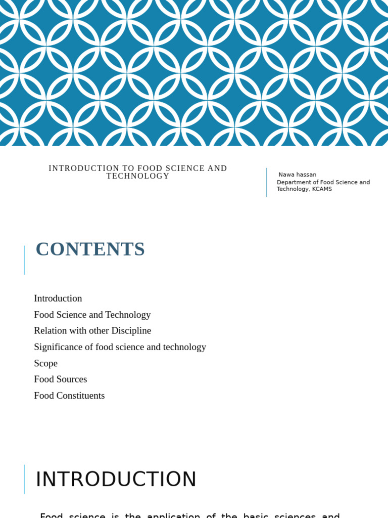 Introduction to Food Science Basics | PDF | Food Science | Food ...
