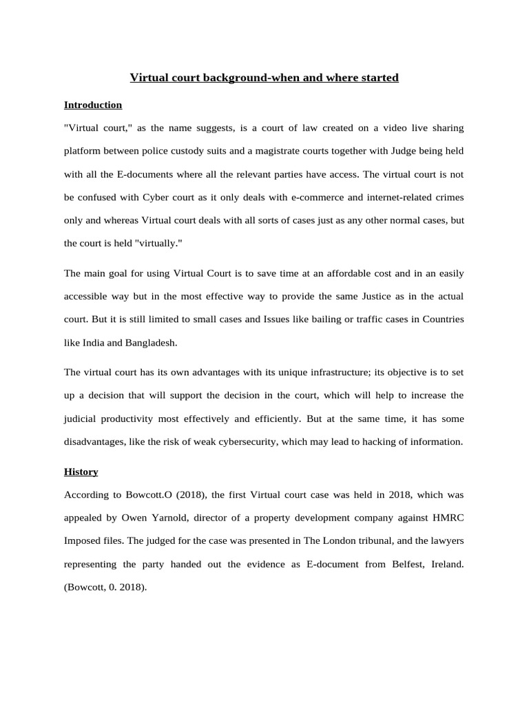 History and Rise of Virtual Courts | PDF | Judge | Public Sphere