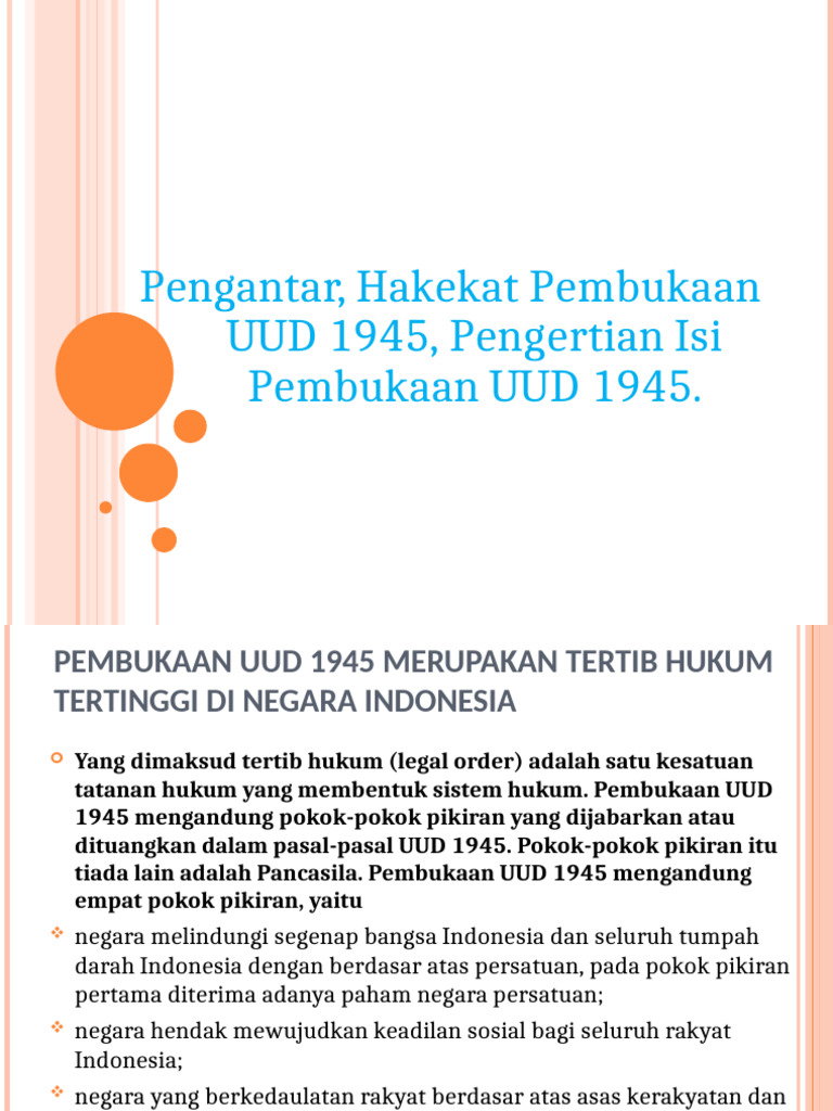 Hakekat Pembukaan UUD 1945 | PDF