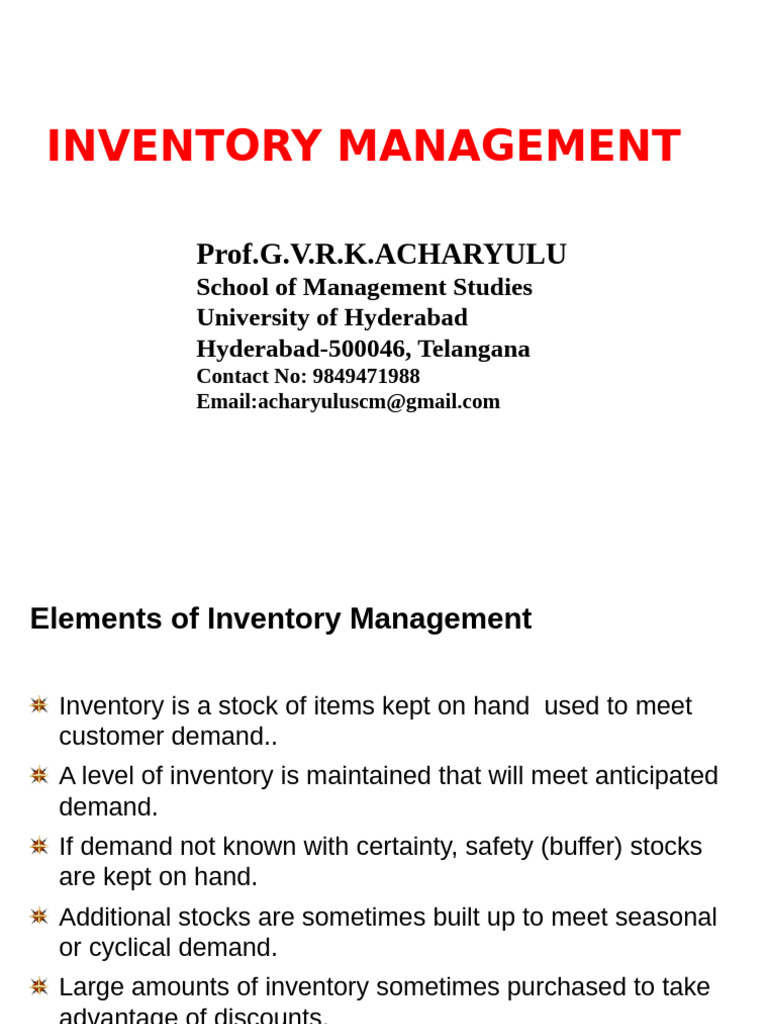 Inventory Management Essentials Guide | PDF | Lean Manufacturing ...