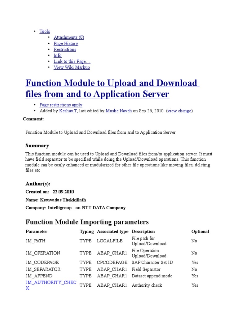 File Upload/Download Function Module | PDF | Subroutine | Information ...