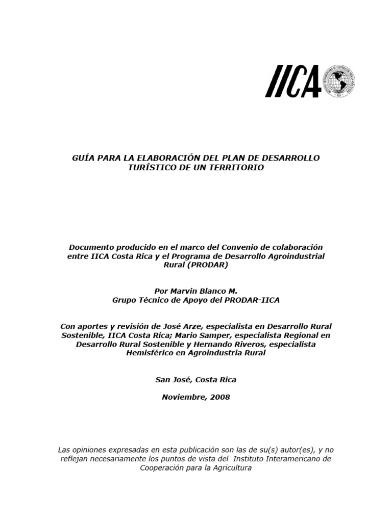 Plan de Desarrollo Turístico Territorial | PDF | Turismo | Sustentabilidad
