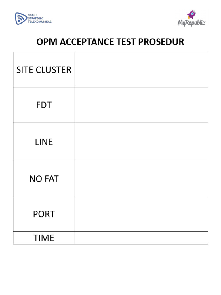 OPM ACCEPTANCE TEST PROSEDUR Print | PDF
