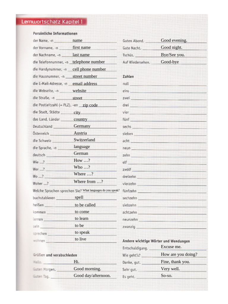 German Basic Conversation Phrases | PDF