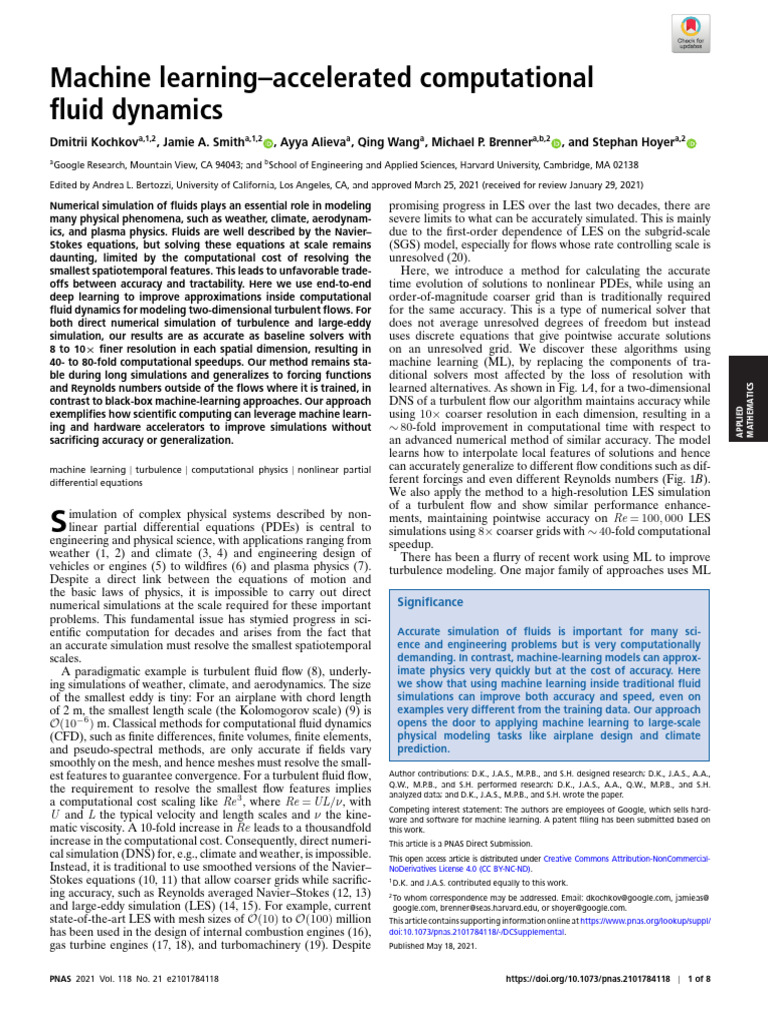 Machine Learning in Fluid Dynamics | PDF | Computational Fluid Dynamics ...
