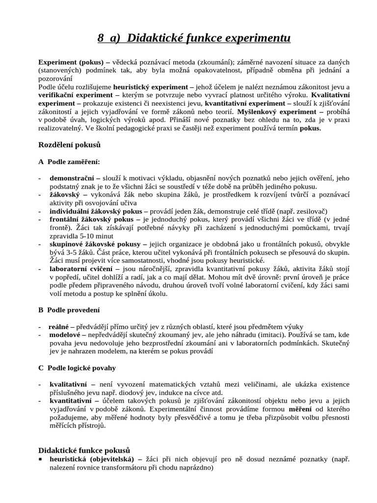 8 A) Experiment | PDF