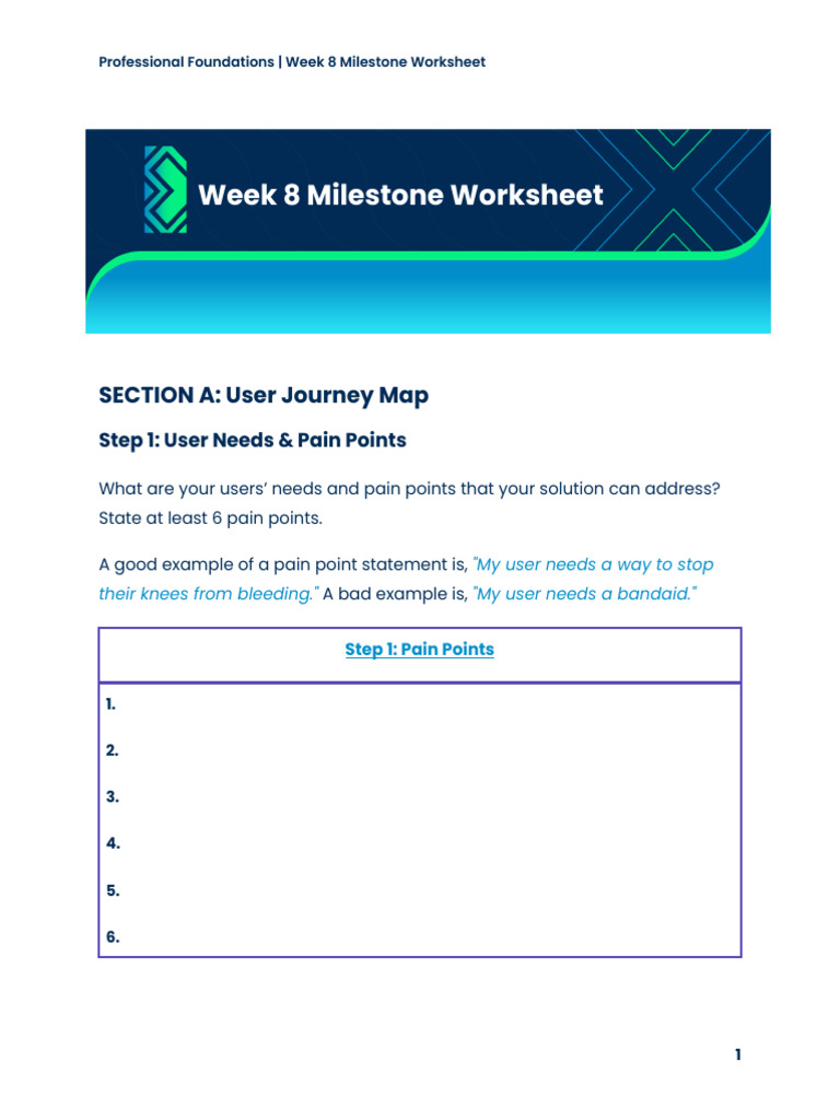 Week 8 Milestone Worksheet Guide | PDF