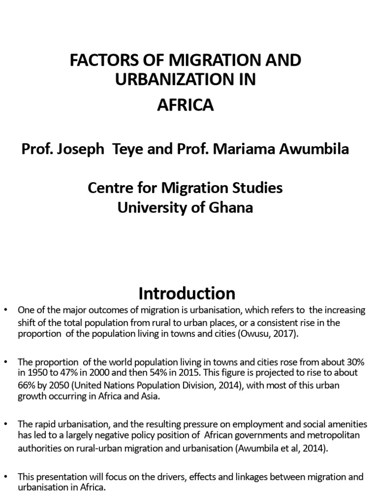 Migration and Urbanization in Africa | PDF | Human Migration | Urbanization