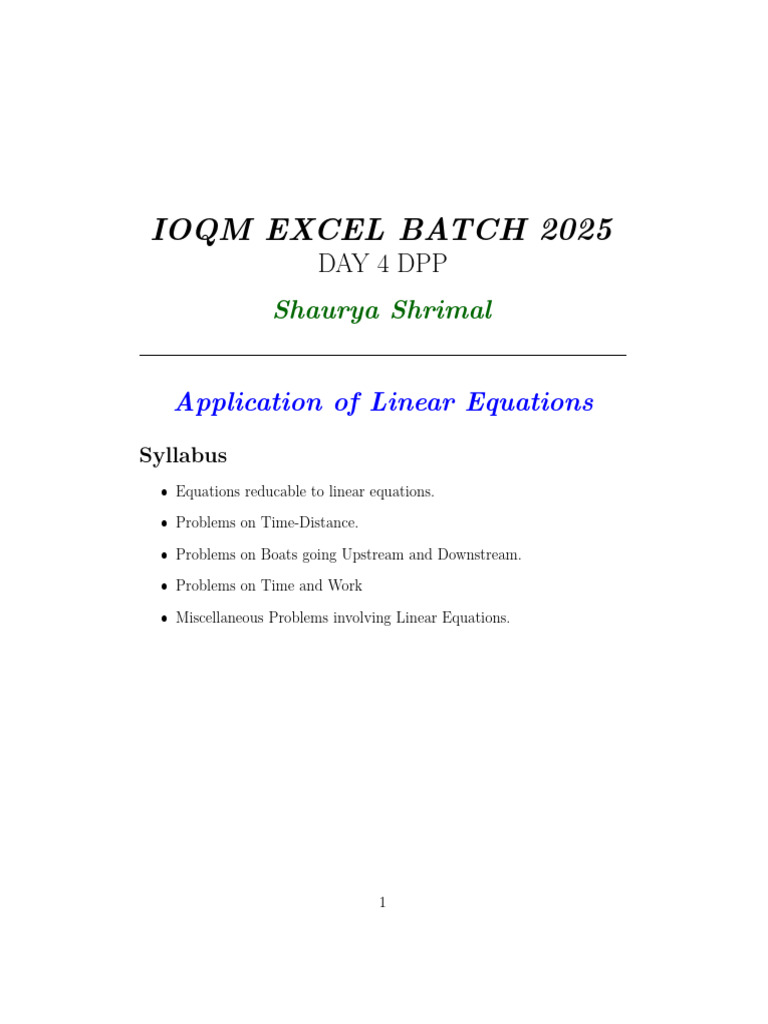 Mixture Problem in Linear Equations | PDF | Equations