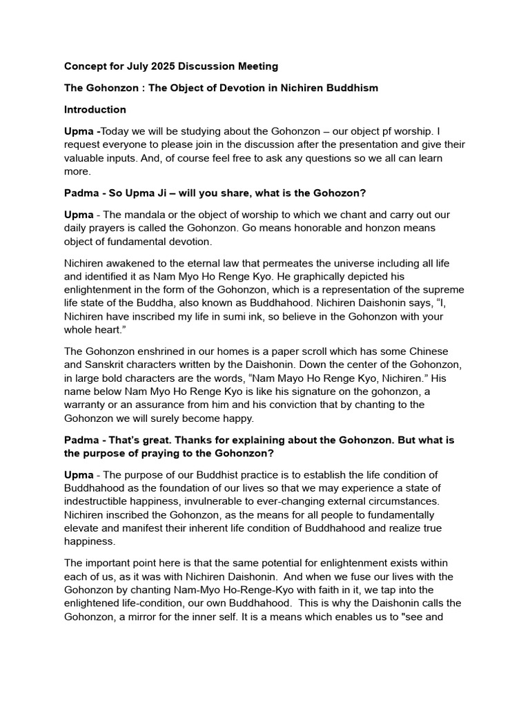 Understanding the Gohonzon in Buddhism | PDF | Nichiren | Nāstika