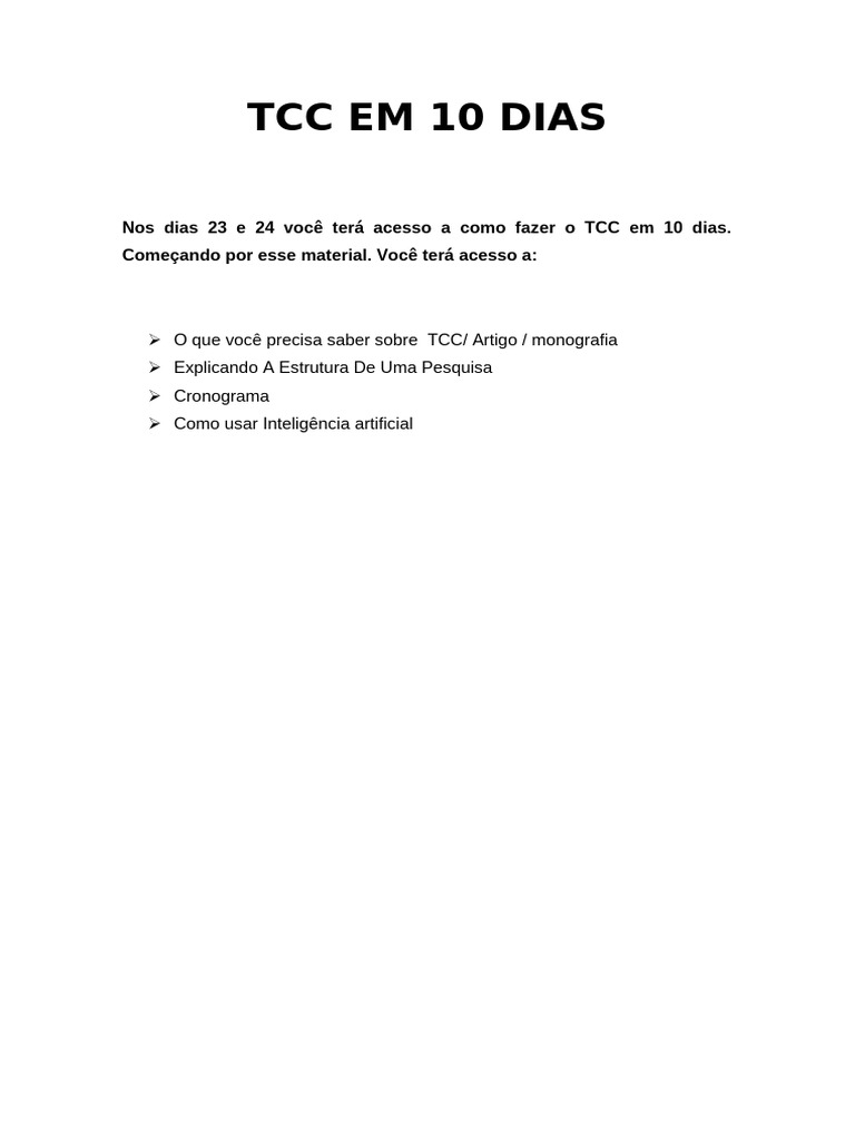 Como Fazer TCC em 10 Dias | PDF | Publicações acadêmicas | Revisão