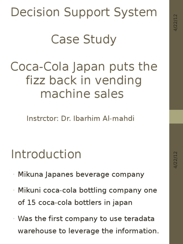 CocaCola Japan Vending Machine Case Study PDF Vending Machine