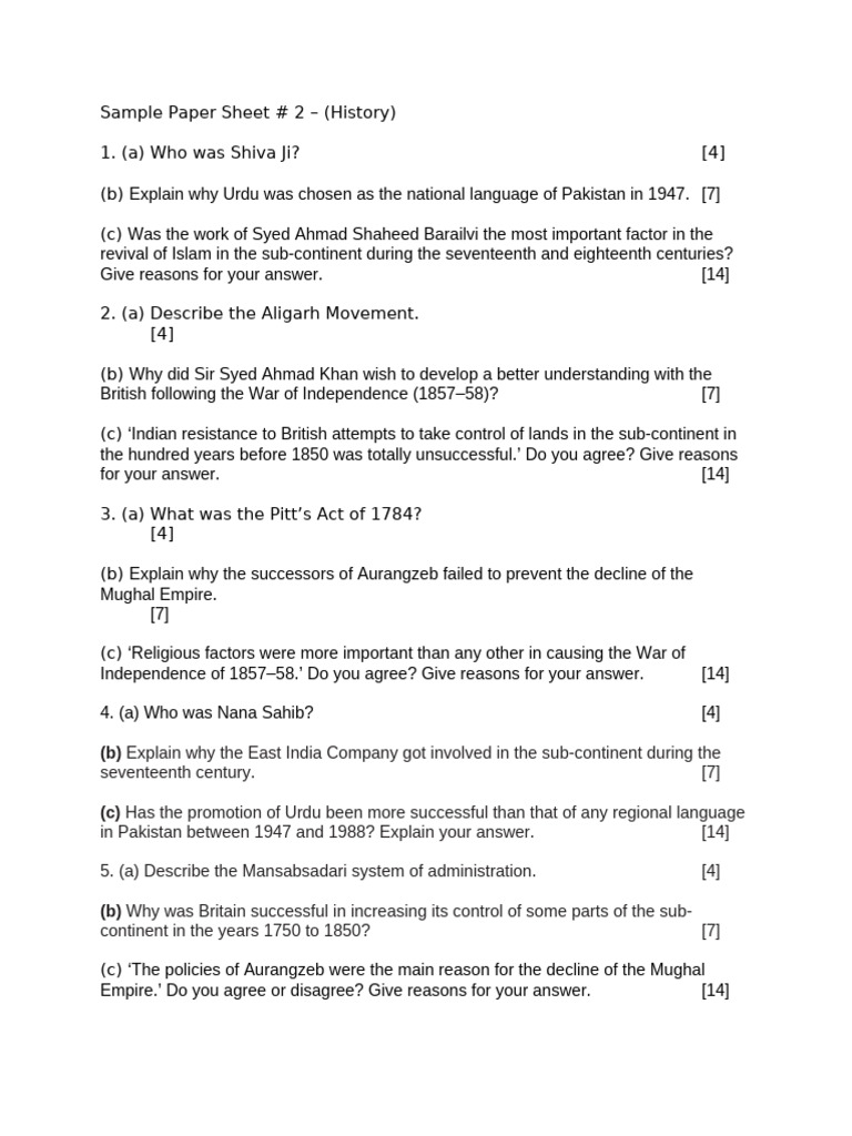 2. Sample Paper Sheet#2 | PDF