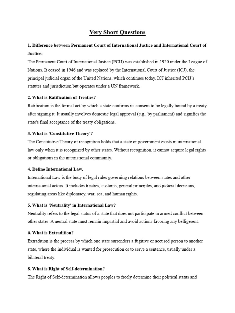 Key Concepts in International Law | PDF | International Law | Treaty