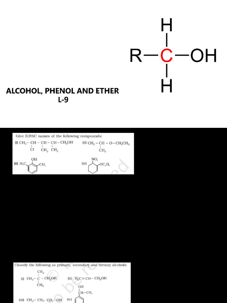 Alcohol Phenol and Ether L 9 | PDF