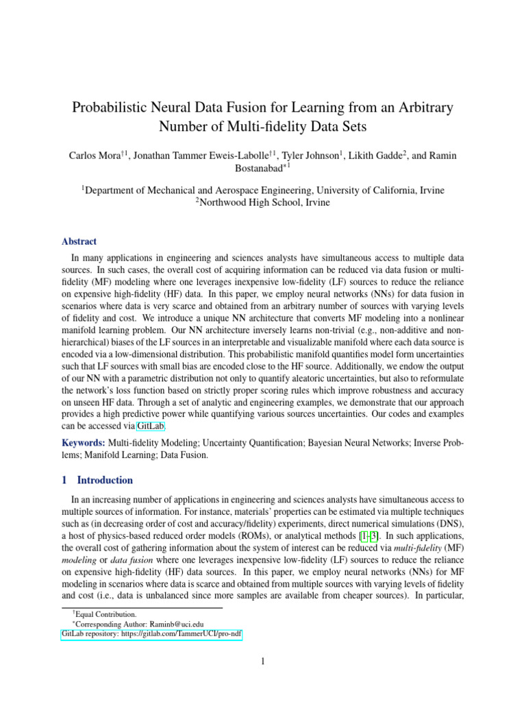 Probabilistic Neural Data Fusion Techniques | PDF | Standard Deviation ...